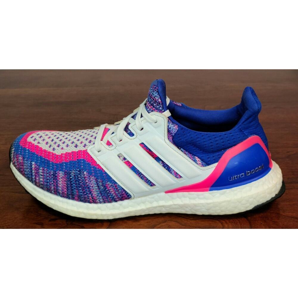 Adidas UltraBoost 2.0 Men's Size 8.5 Athletic Running Shoes Blue, Pink EG8107